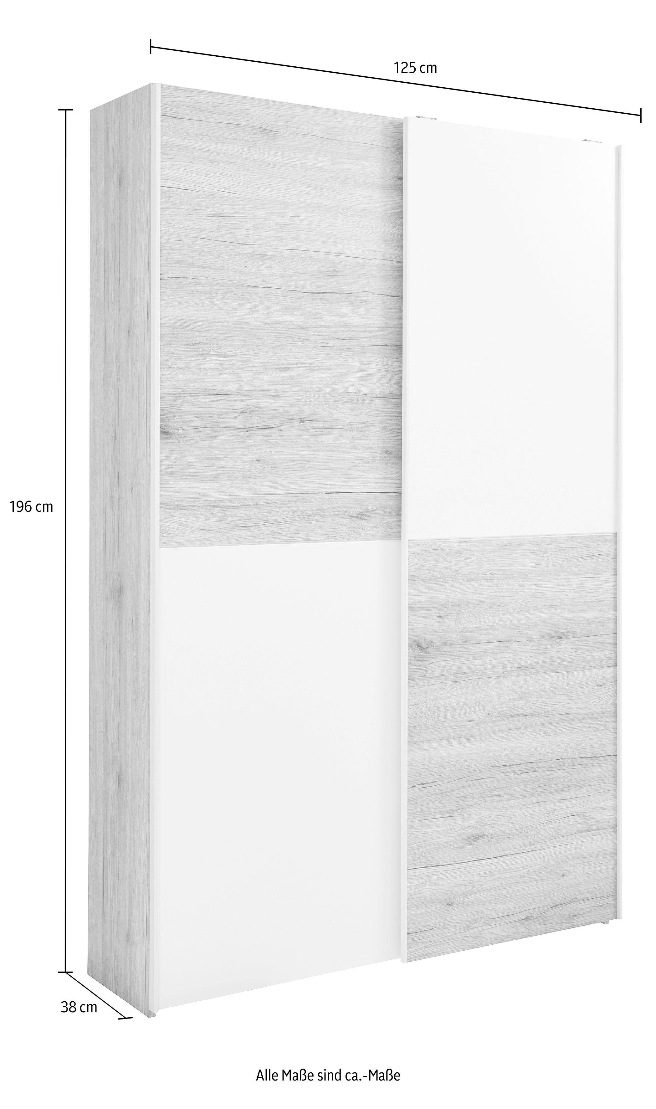 Schlafkontor Schwebetürenschrank platzsparend durch geringe Tiefe