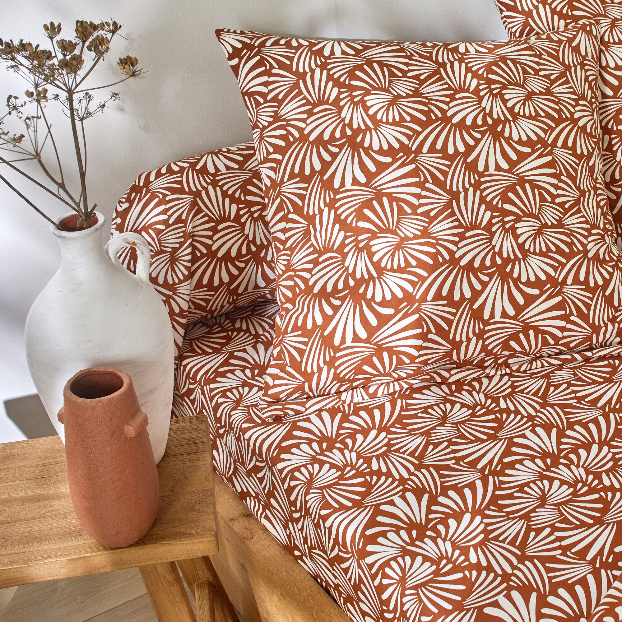 Linge de lit Vick en coton imprimé graphique