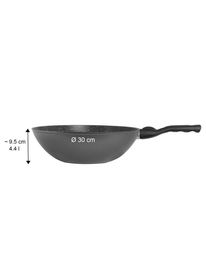 Stoneline Wokpfanne 30 cm mit abnehmbarem Griff | mit Deckel in Anthrazit günstig kaufen Ø 30 cm