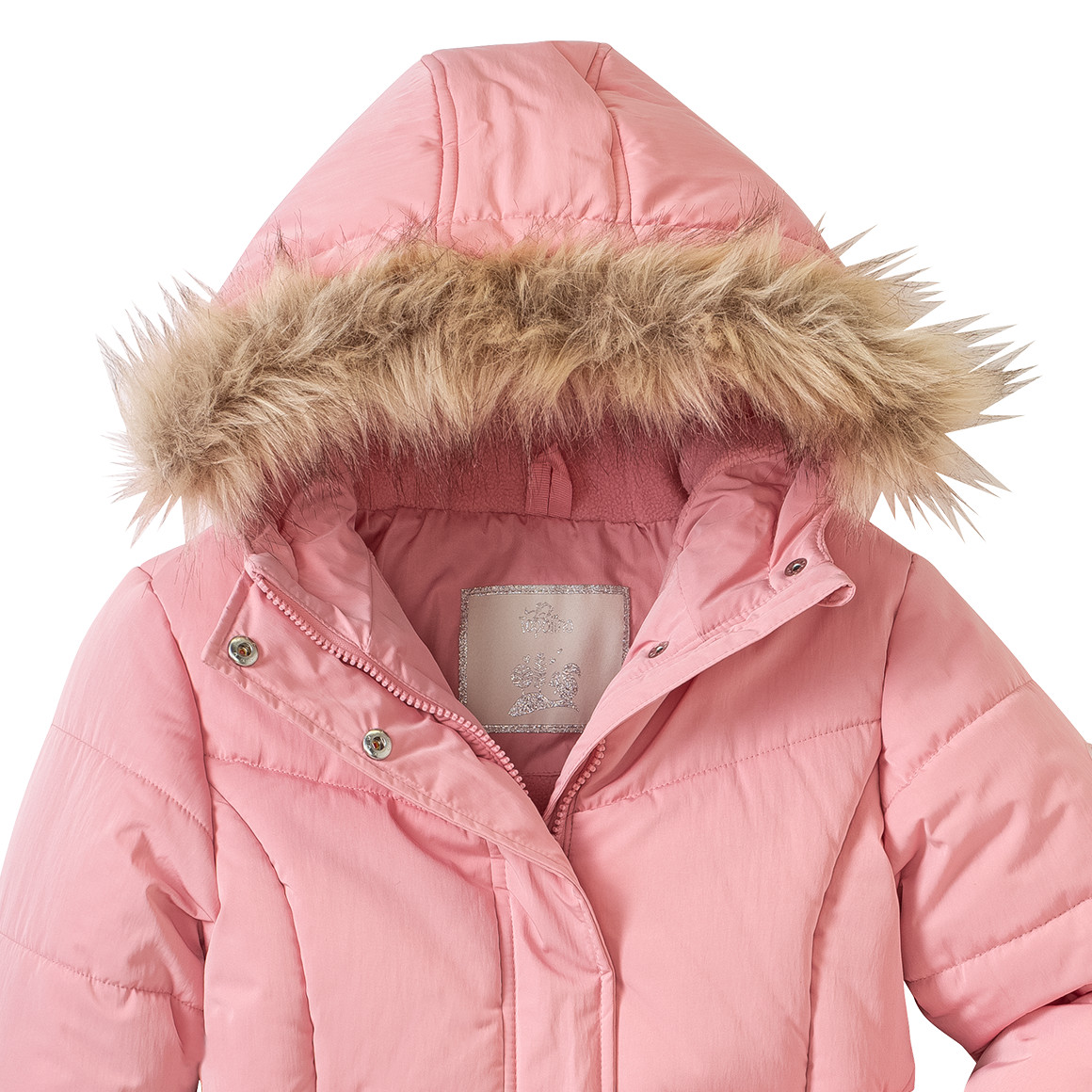 Mädchen Steppjacke mit Fellimitat
