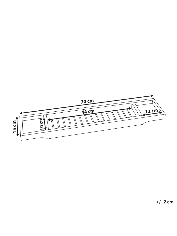 Beliani Badezimmerregal CAUCA in Heller Holzfarbton - (W) 70 x (H) 5 x (L) 15 cm günstig kaufen onesize