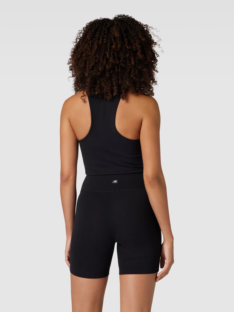 Crop Top mit Logo-Print in schwarz