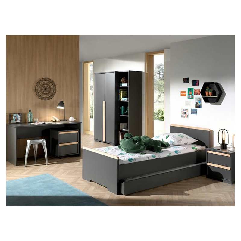Armoire 2 portes London anthracite