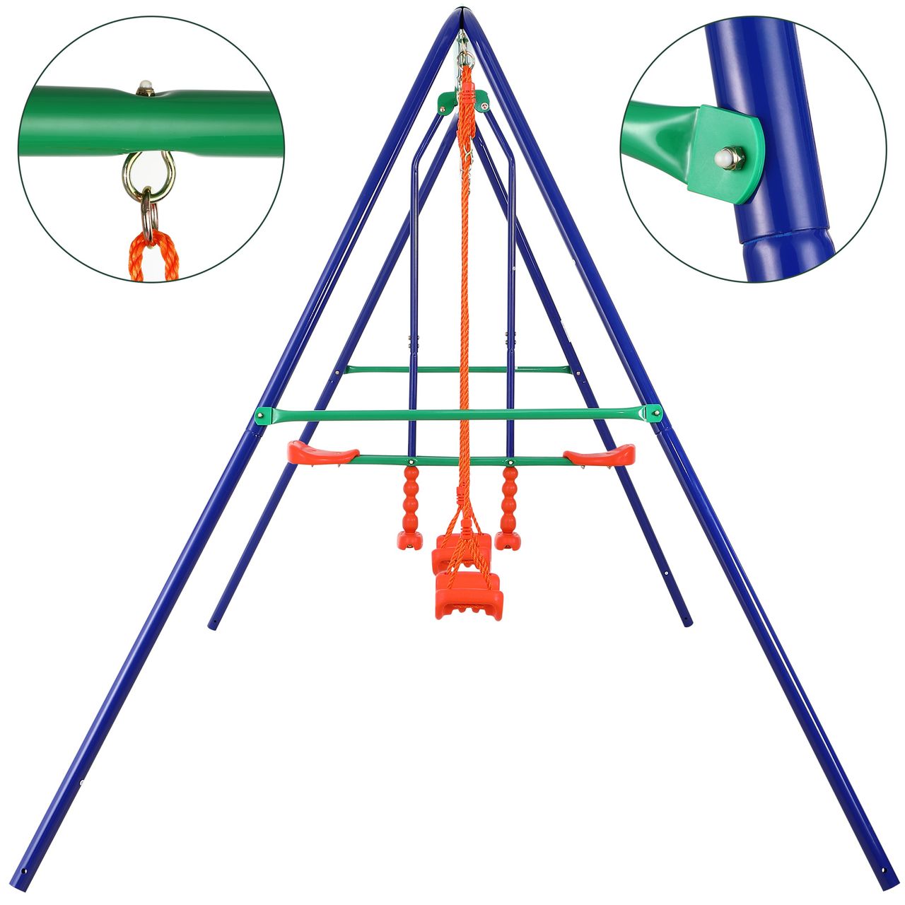 Casaria Spielwerk® Schaukelgerüst Bunt für 4 Kinder