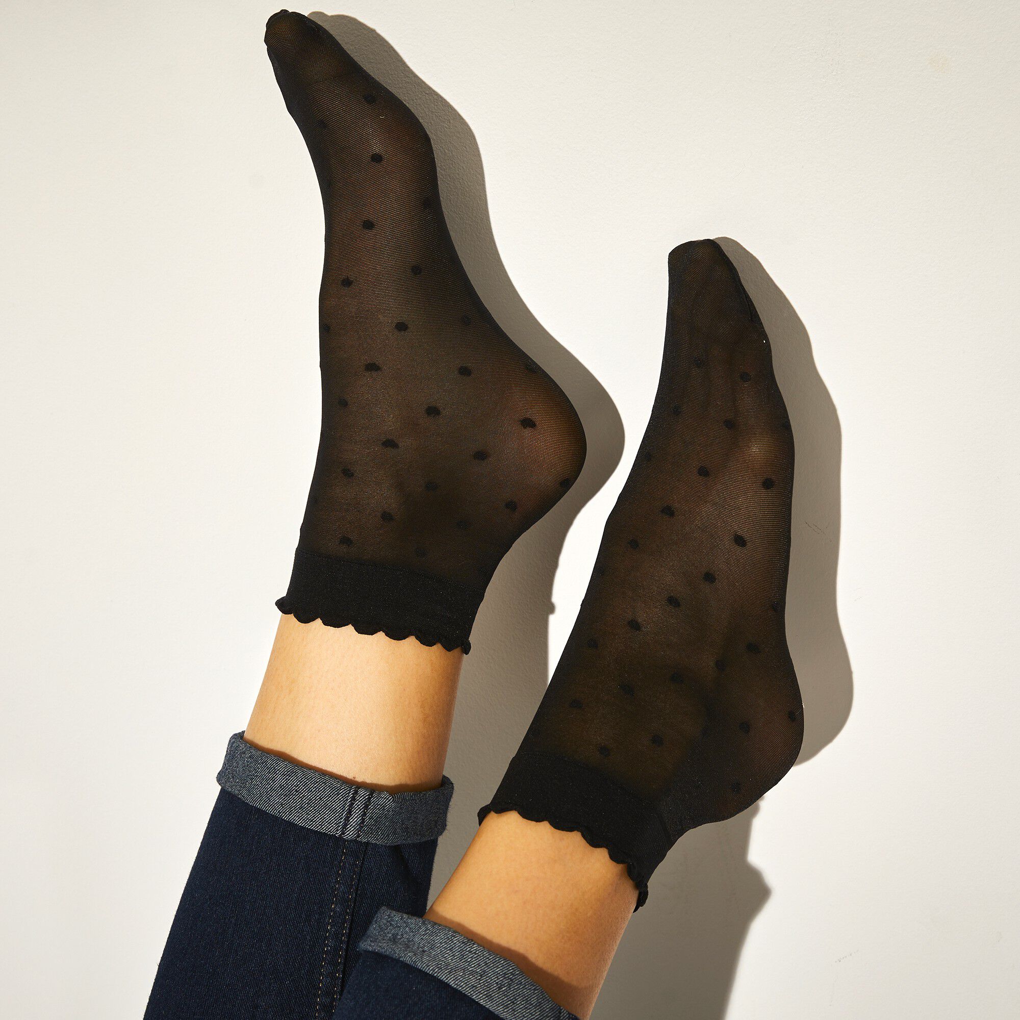 Mi-chaussettes plumetis