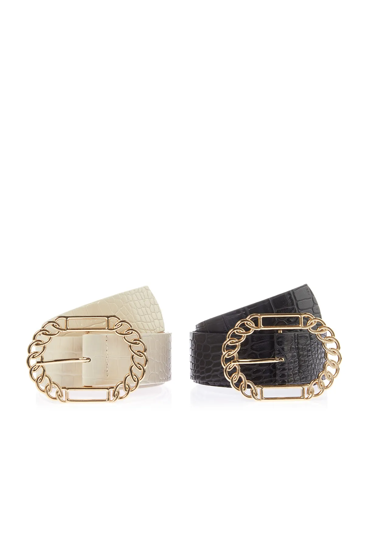 Trendyol Collection  2er-Pack Black-Stone-Damengürtel TWOSS22KE00033