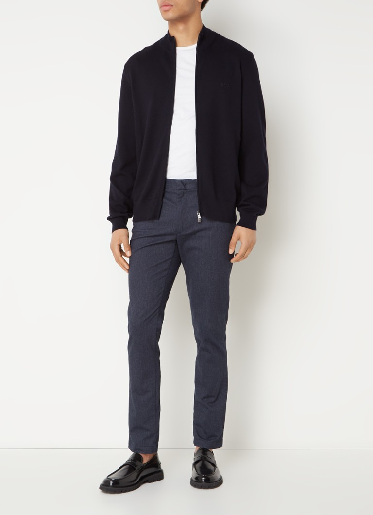 Cardigan Palano tricotat fin cu logo HUGO BOSS brodat