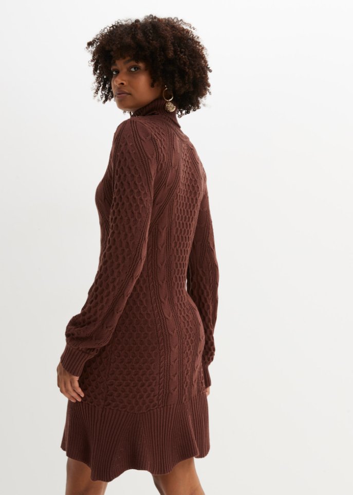 Strickkleid mit Ballonärmeln