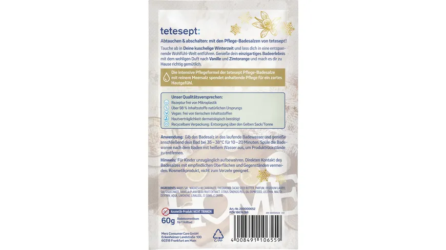 tetesept Deine kuschelige Winterzeit Badesalz 60 g