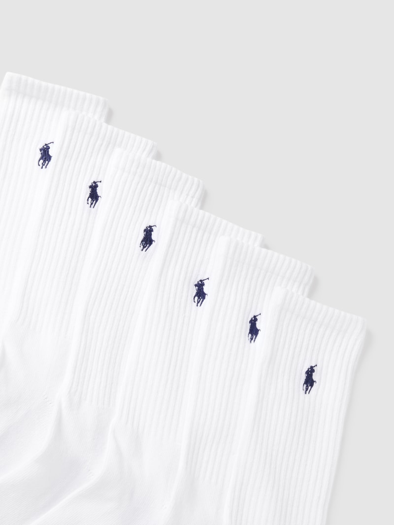 Socken mit Logo-Stitching im 6er-Pack in weiß