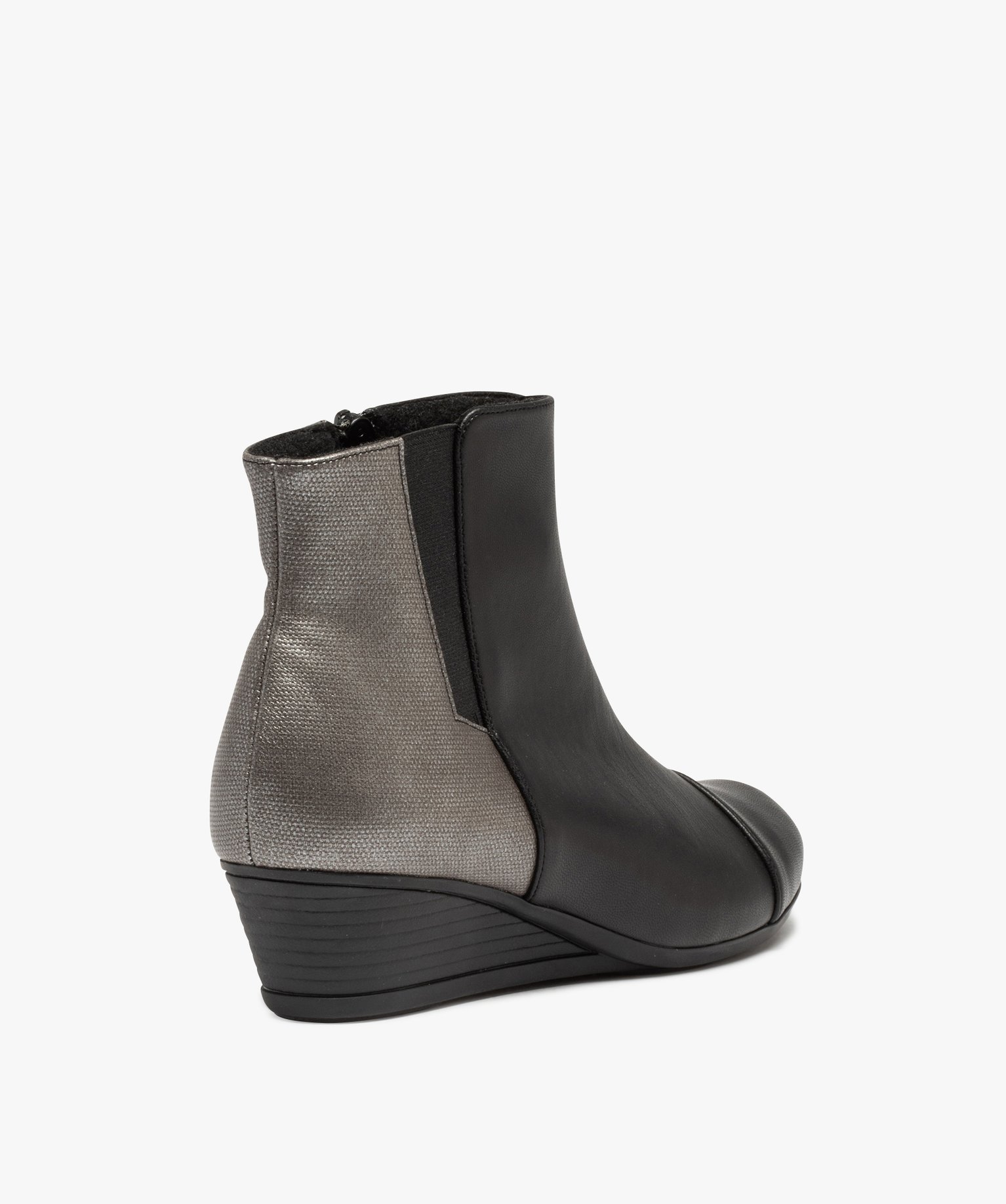 Boots femme confort à talon compensé noir | GEMO