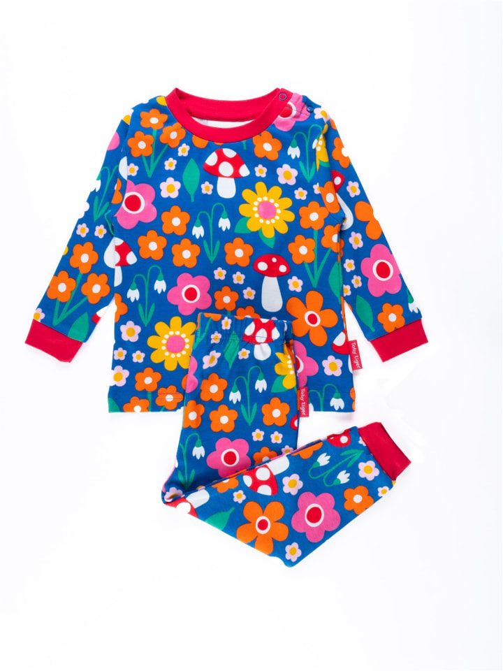 Toby Tiger Schlafanzug mit Blumen Muster und Pilz Applikation in bunt günstig kaufen