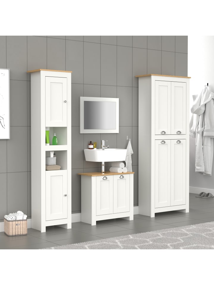 VCM  Holz Badmöbel Badunterschrank Schublade Balusa L in Weiß günstig kaufen onesize