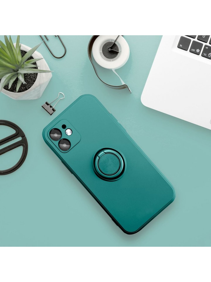 COFI 1453 Silikon Ring Handyhülle Schutzhülle für Smartphone Bumper in Grün günstig kaufen S