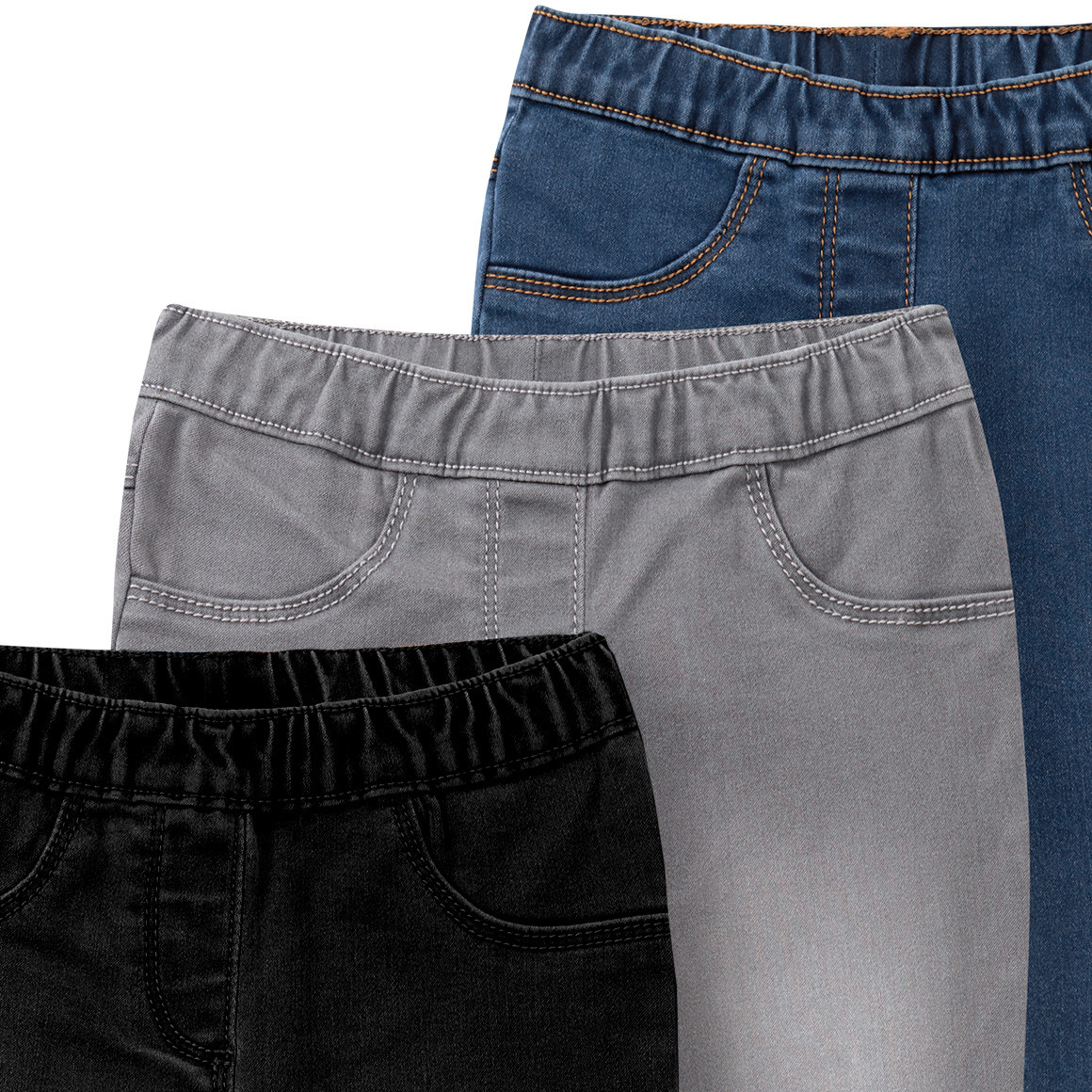 3 Mädchen Jeggings in verschiedenen Farben