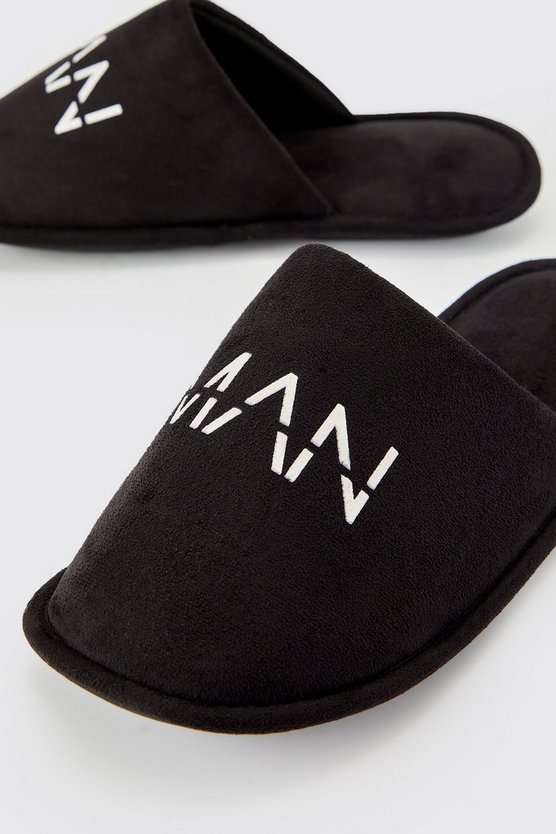 Original Man Velour-Hausschuhe