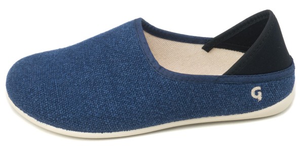 Gottstein ~ Leinen Slipper Slip-On Vegan ~ blau meliert