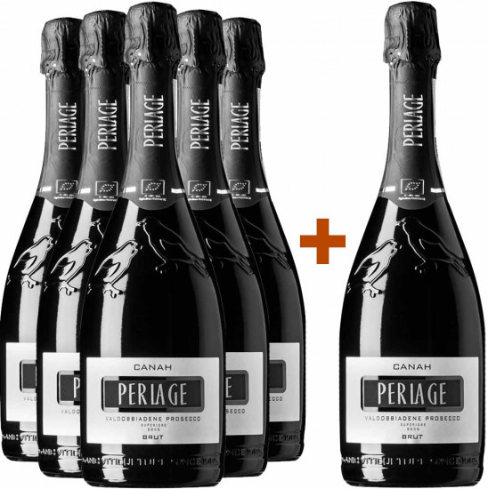 5+1 Paket Canah Valdobbiadene Prosecco Superiore DOCG brut Bio - Perlage