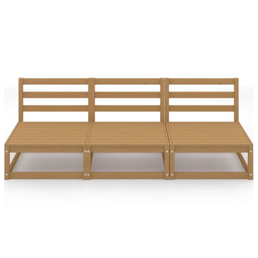 vidaXL Loungesofa Outdoor-Sofa 3-Sitzer Honigbraun Massivholz Kiefer, 1 Teile