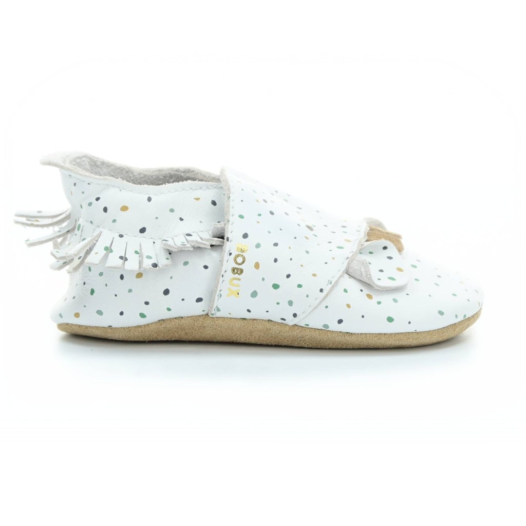 Bobux Freckles White (Soft Sole) Krabbelschuhe