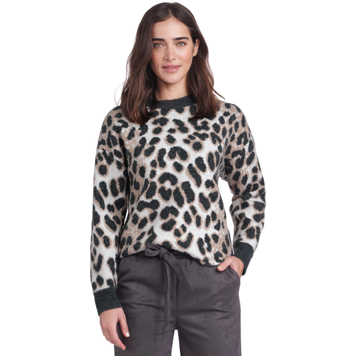 Damen Strickpullover mit Animal-Muster