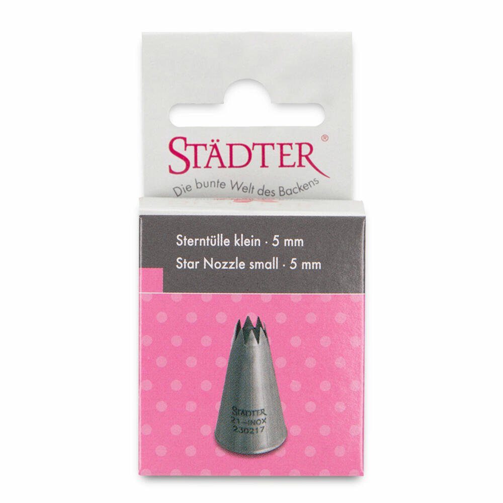 STÄDTER Spritzbeutel Fine Line Sterntülle #21 Klein 5 mm