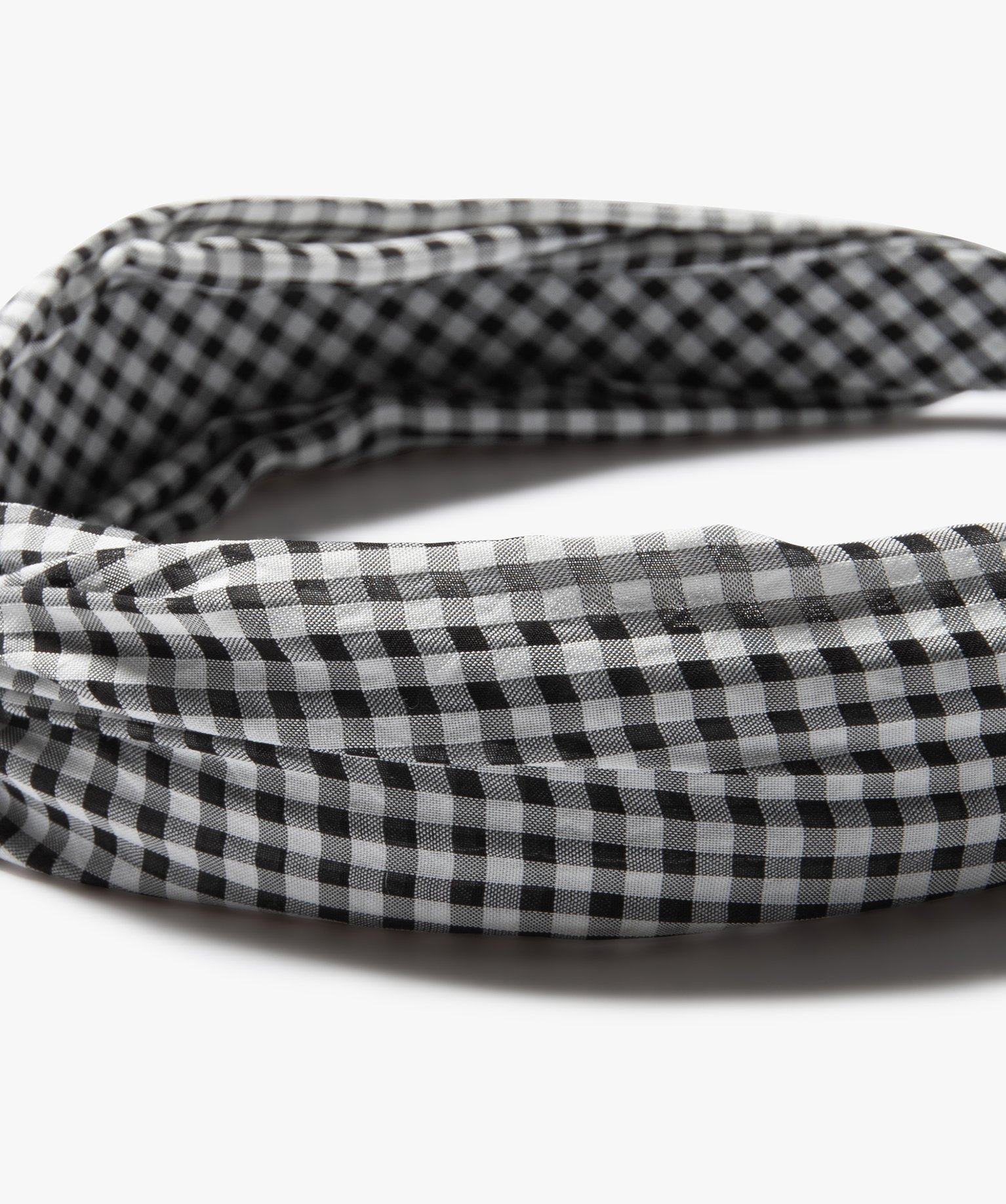 Serre-tête femme à motif vichy et effet torsade noir | GEMO