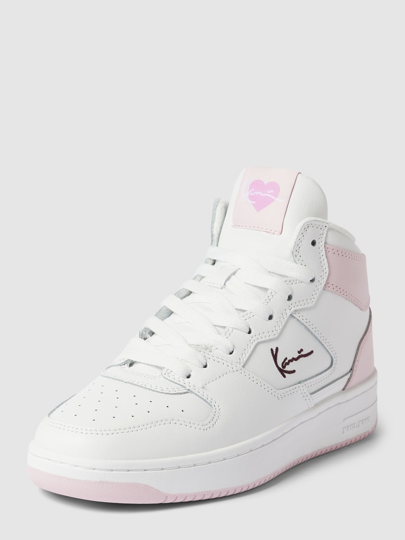 Sneaker mit tonalem Besatz Modell 'HIGH' in weiß