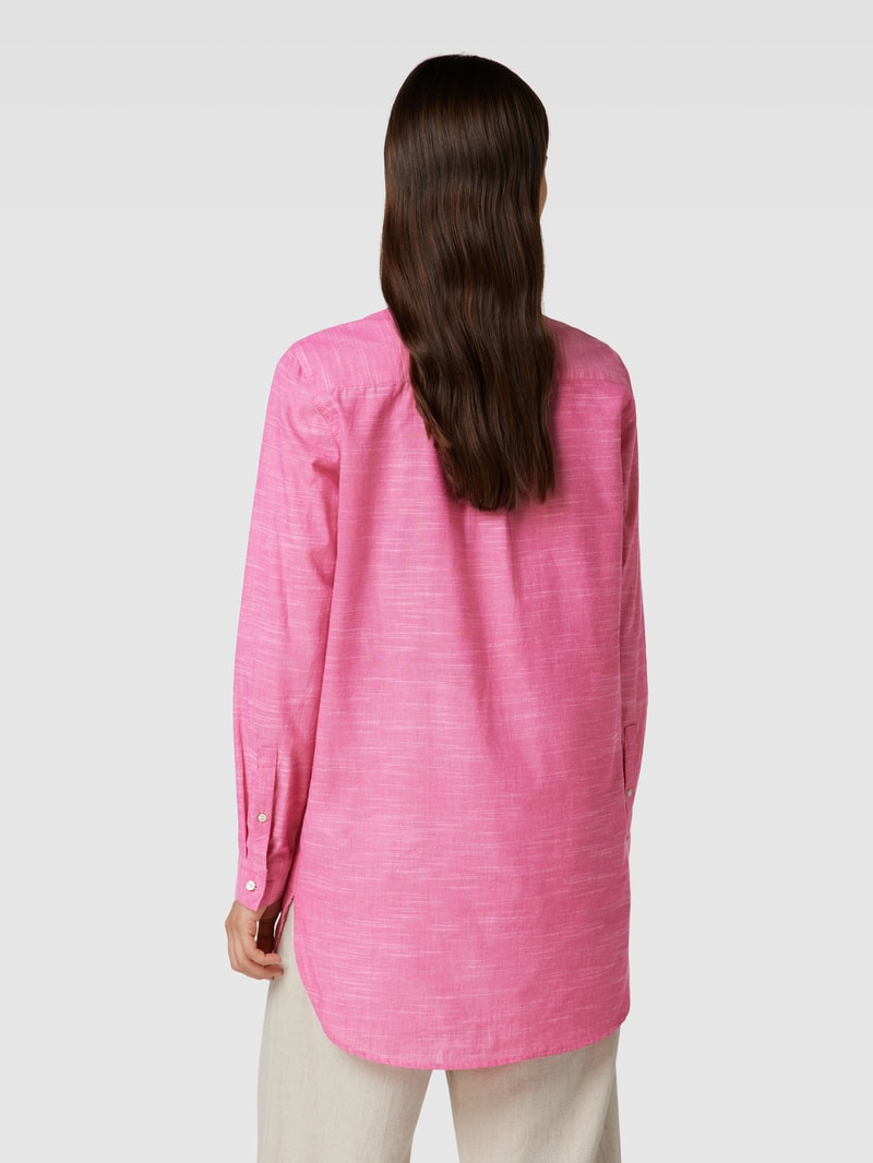 Longbluse mit V-Ausschnitt in fuchsia