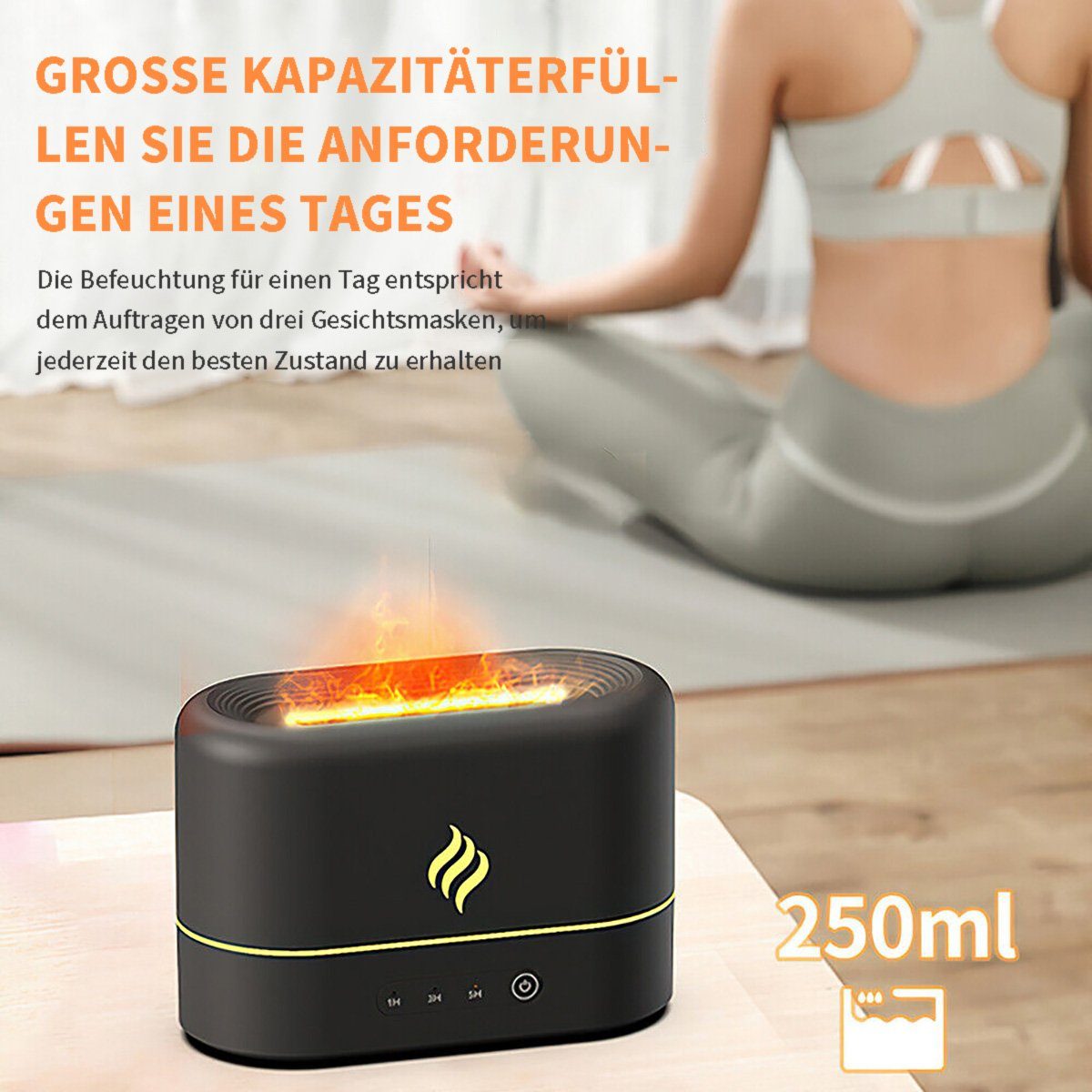 götäzer Luftbefeuchter Kreatives, farbenfrohes Aromatherapiegerät mit simulierter Flamme, Raumduftmaschine, Schlafzimmer-Desktop-Flammenbefeuchter