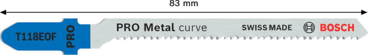 Bosch Blauw Accessoires 2608655099 PRO Metal curve T118EOF decoupeerzaagblad, 83 mm, 2-delig