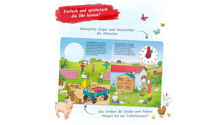 Trötsch Uhrenbuch Ein Tag auf dem Bauernhof