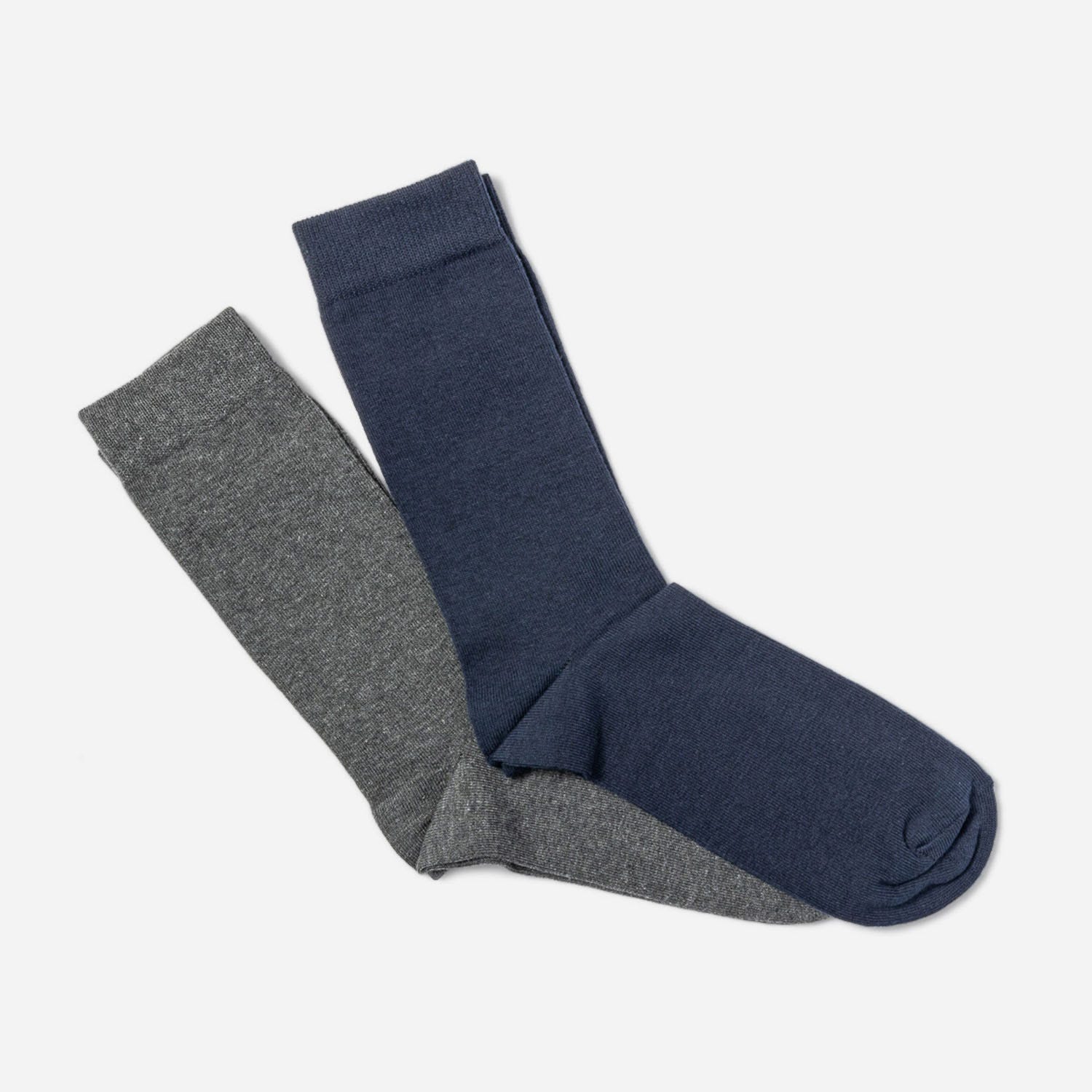 Lot de 2 paires de chaussettes homme marine et grises