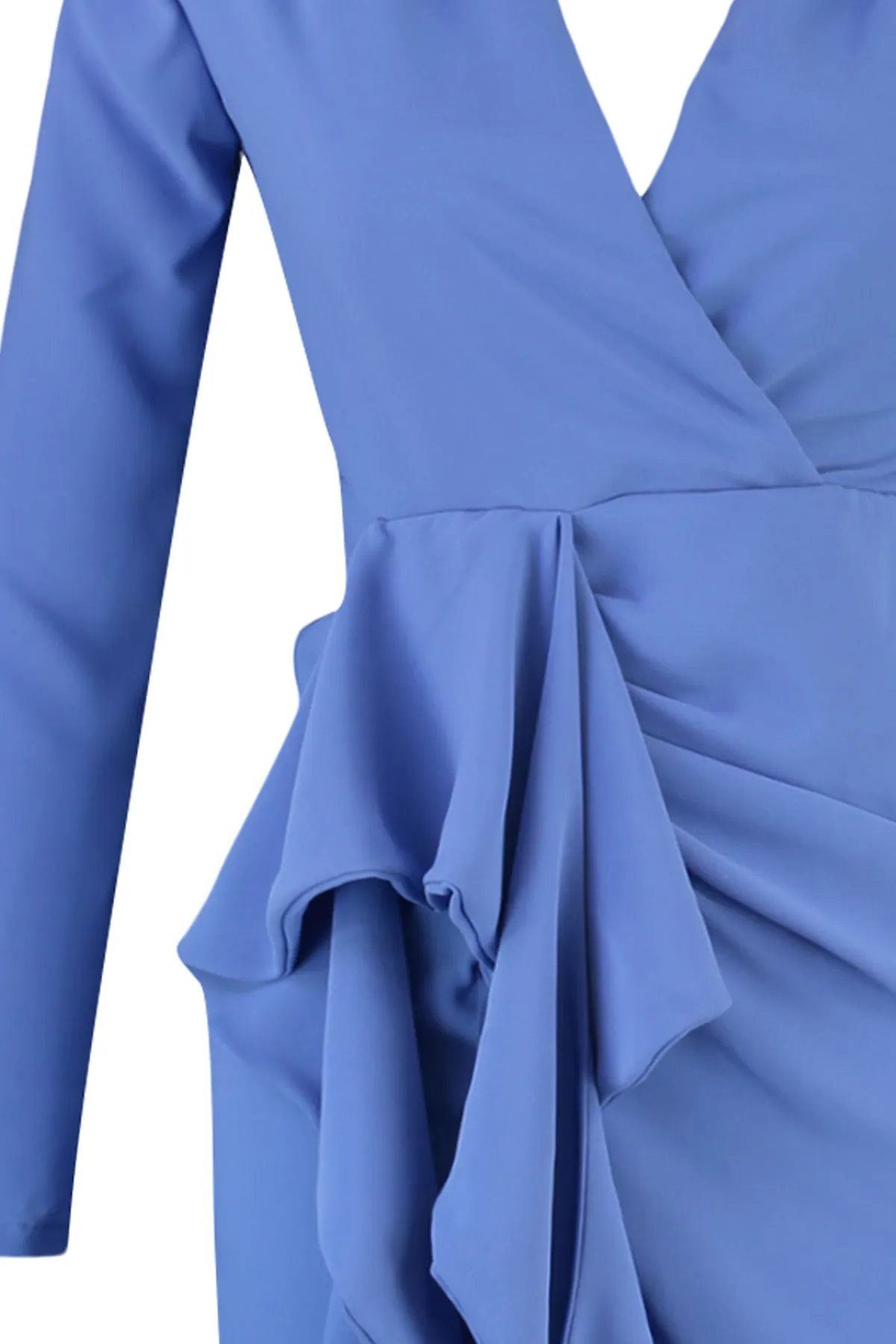 Trendyol Collection  Blaues, gestricktes, zweireihiges, elegantes Abendkleid TPRAW23EL00260
