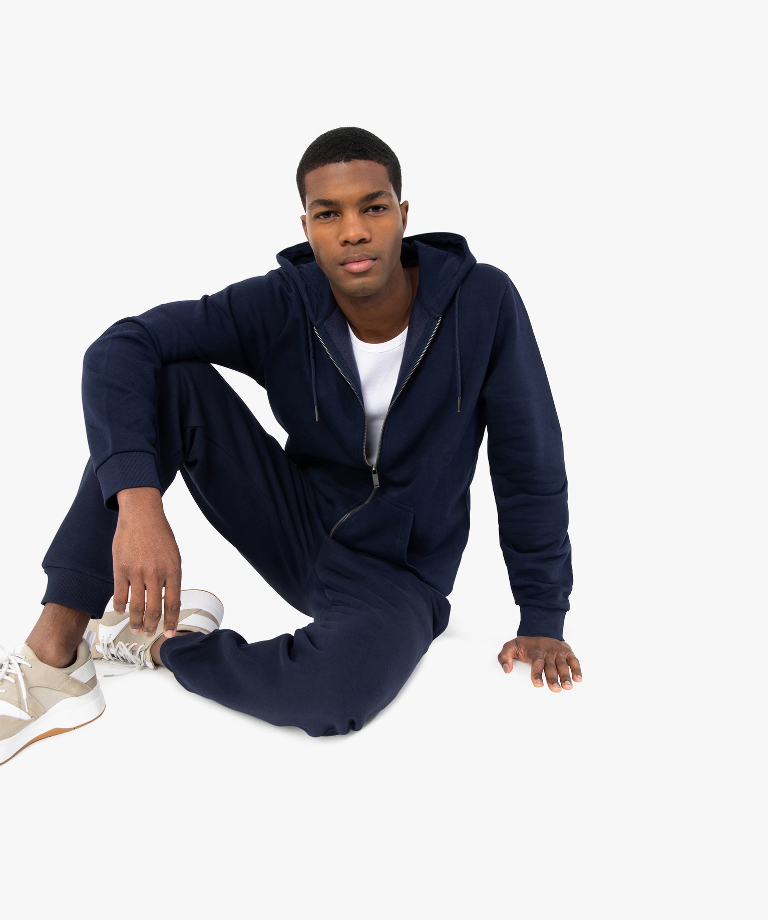 Pantalon de jogging homme molletonné bleu | GEMO