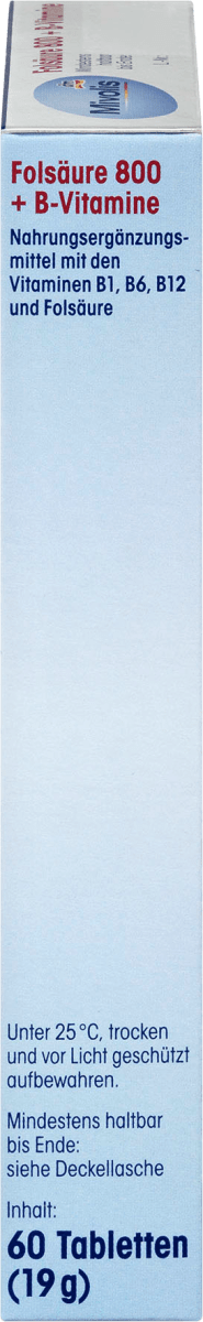 Folsäure 800 + B-Vitamine, Tabletten 60 St., 19 g