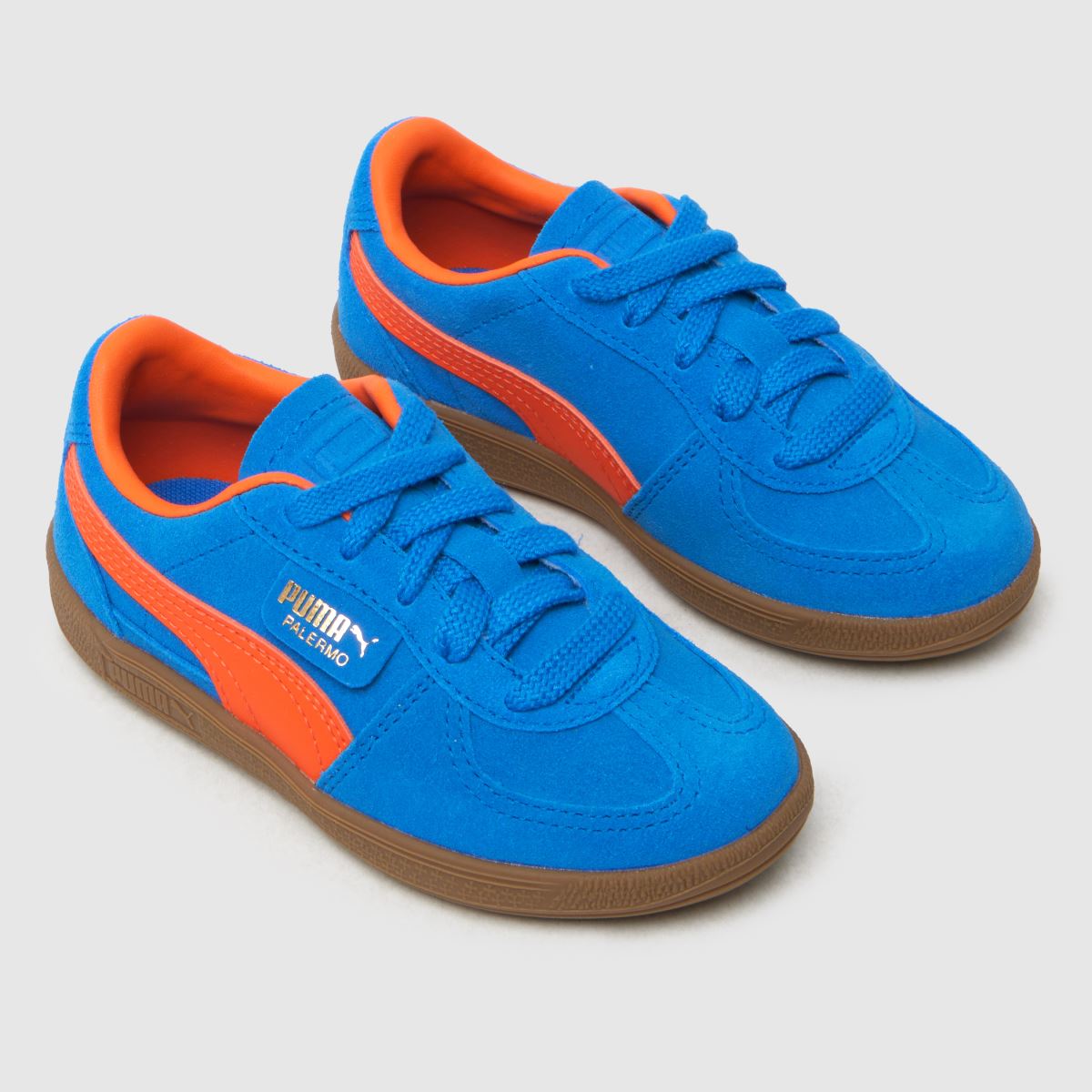 PUMA blå multifärgade palermo pojkar juniorsneakers