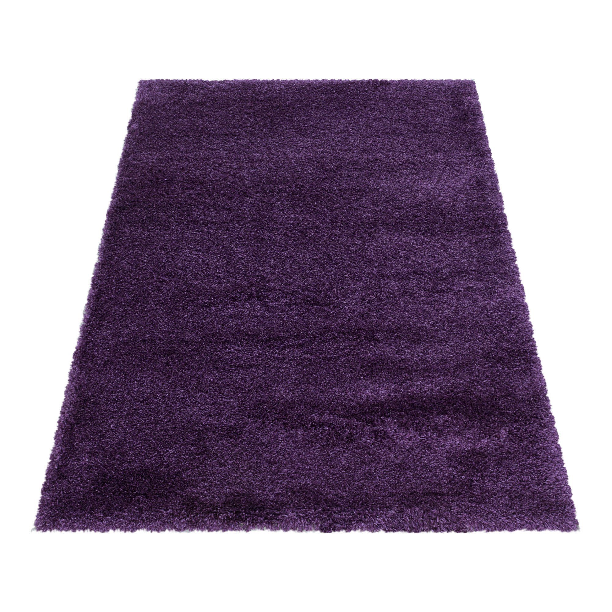 Hochflor-Teppich Teppich Hochflorteppich Langflorteppich Uni kuschelig Wohnzimmer, Miovani, Rechteckig, Höhe: 50 mm