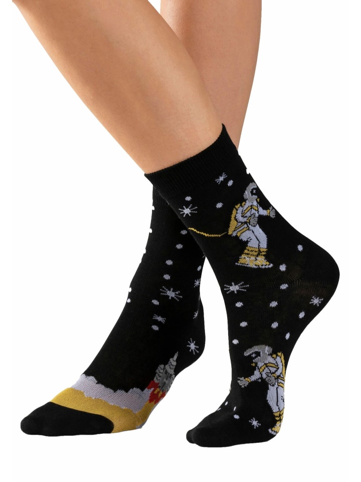 H.I.S Socken in 2x blau-gemustert, 2x schwarz-gemustert günstig kaufen