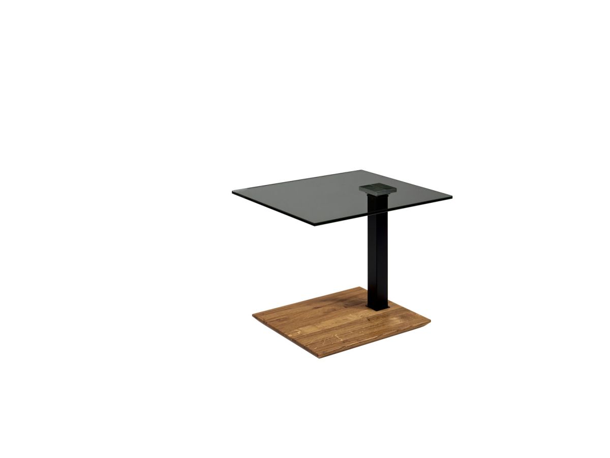Couchtisch 1439 Glas Eiche 47 cm