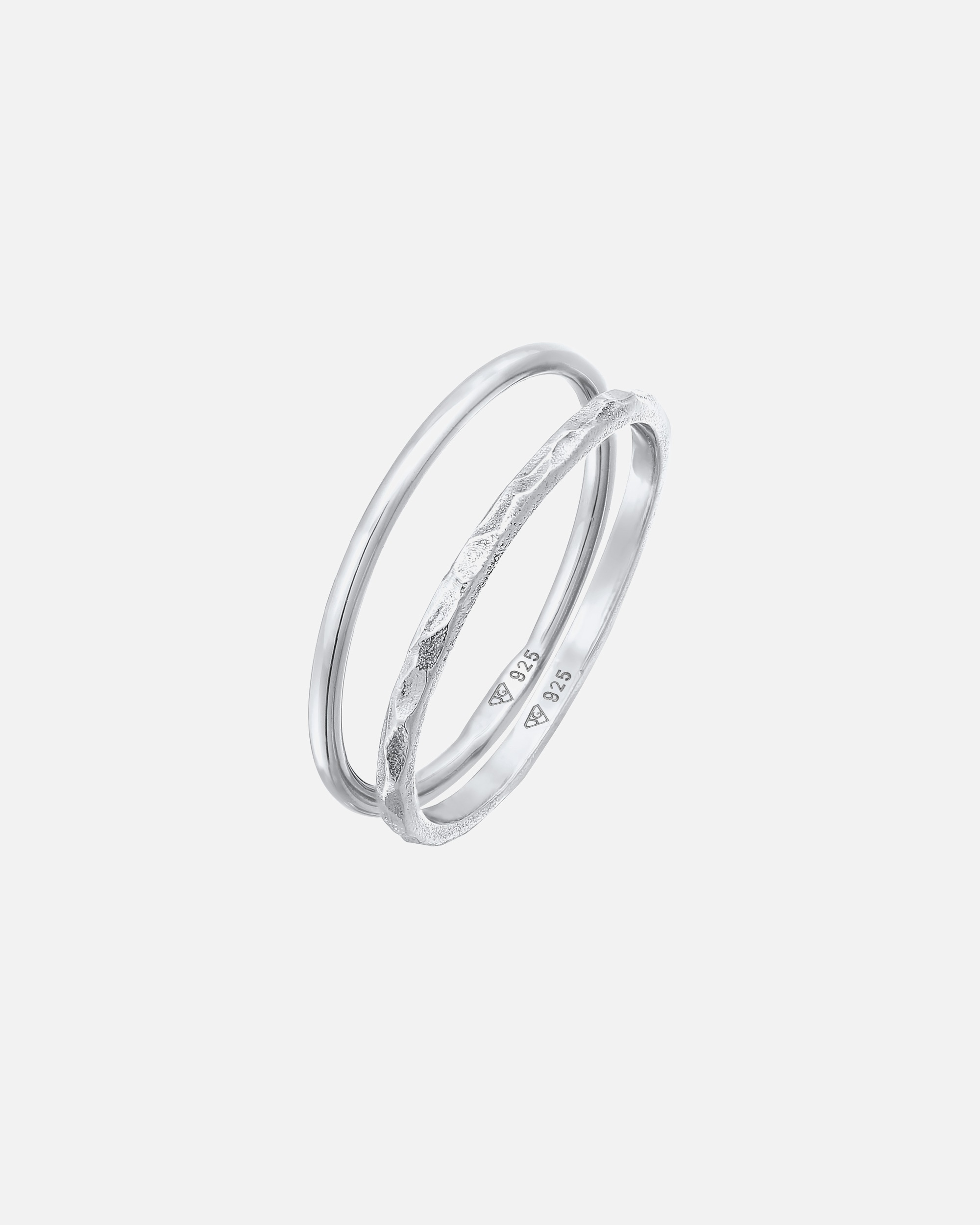 Elli Femmes Bande Set de 2 Pile en Argent 925