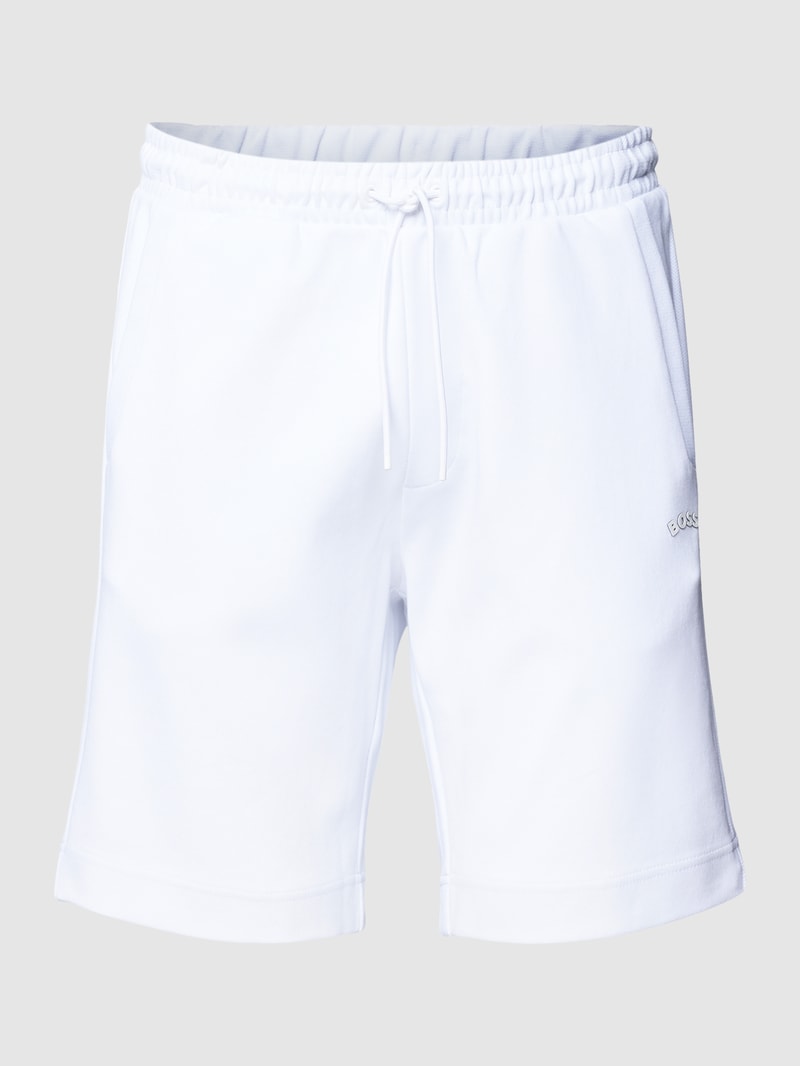 Sweatshorts mit Label-Print Modell 'Headlo' in weiß