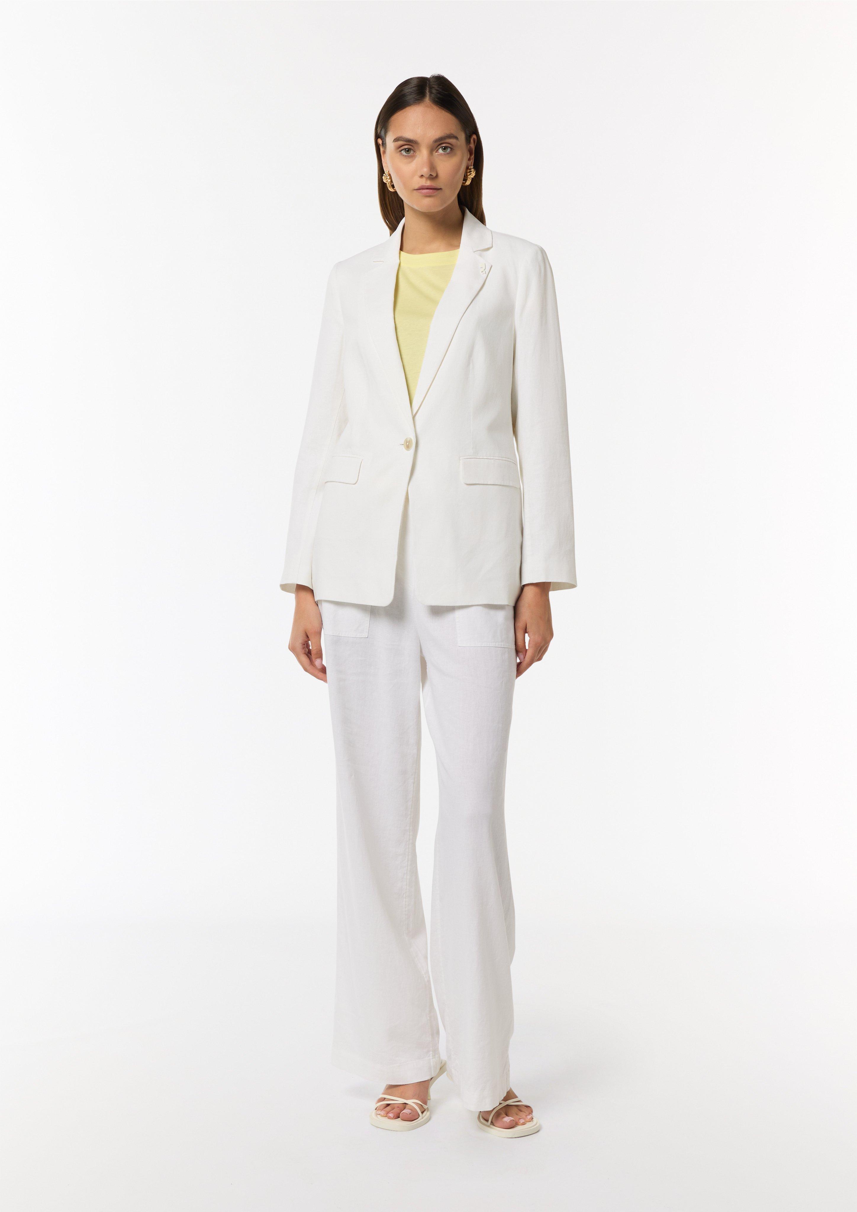 Blazer aus Leinenmix - weiß