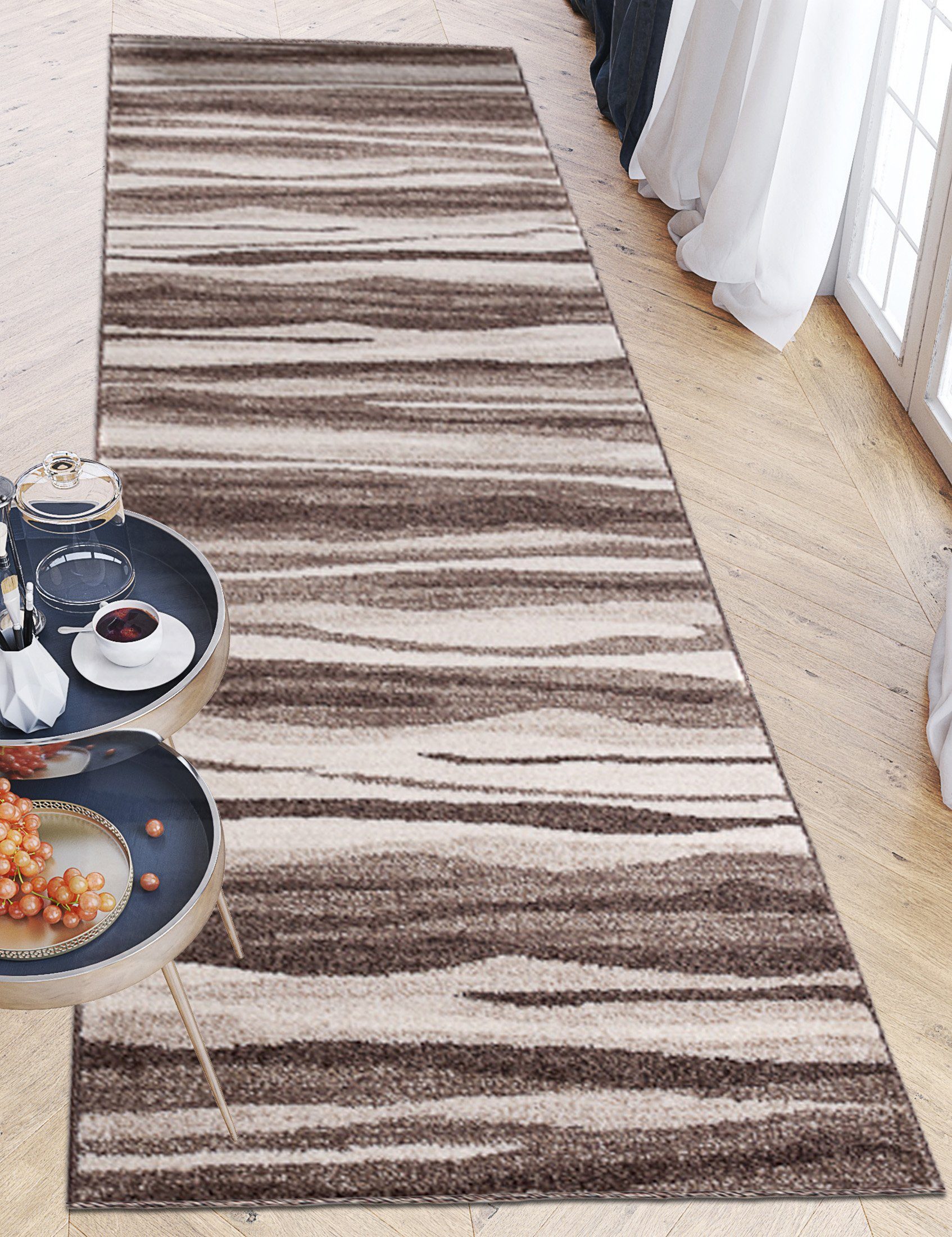 Läufer Läufer Flurläufer Modern für Vorzimmer, Küche - Braun, Mazovia, 70 x 100 cm, Kurzflor, Meterware, Höhe 10 mm, Kurzflor - niedrige Florhöhe