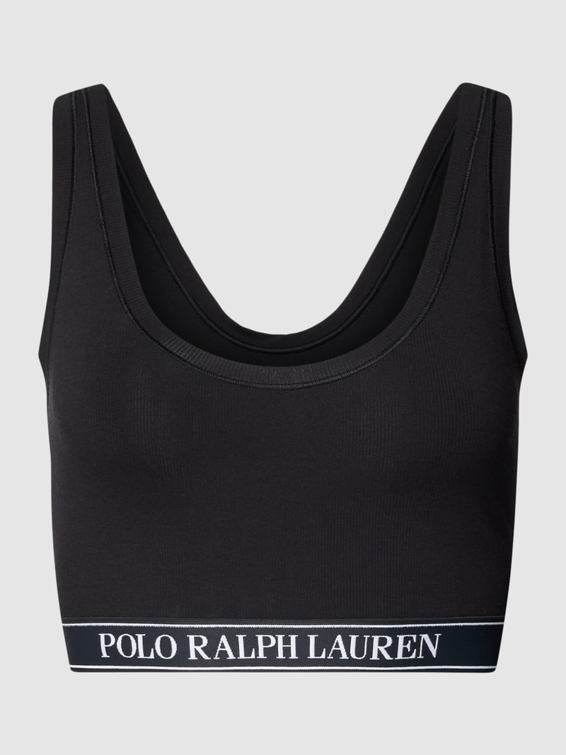 Bralette mit Label-Stitching in schwarz