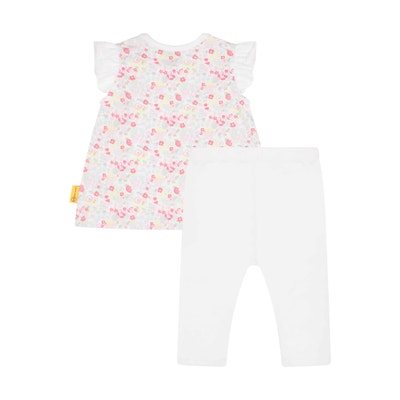 Set Leggings + T-Shirt kurzarm, weiß für Mädchen