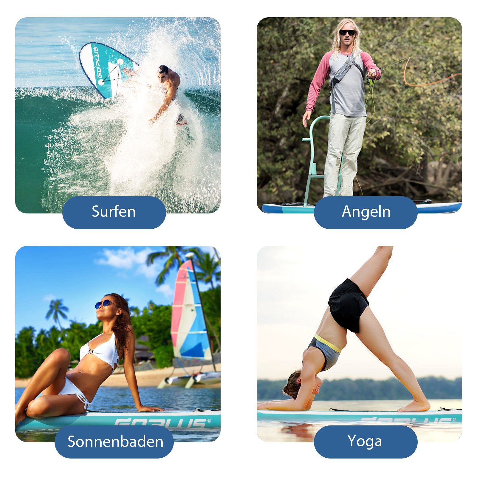 COSTWAY SUP-Board Stand Up Paddling Board, mit Paddel & Pumpe