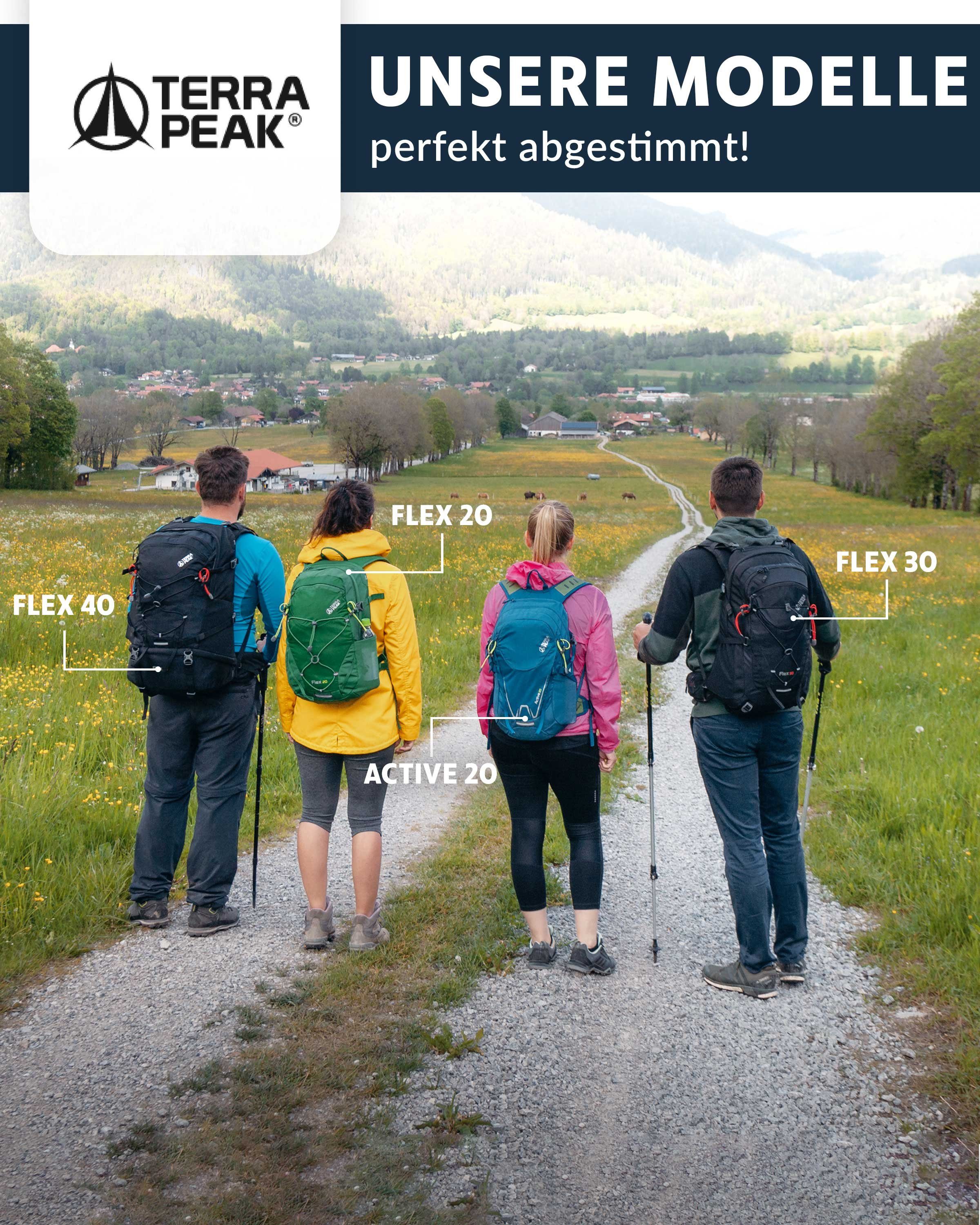 Terra Peak Wanderrucksack Flex 20, 20L klein mit YKK Reißverschluss Trekkingrucksack mit Hüftgurt