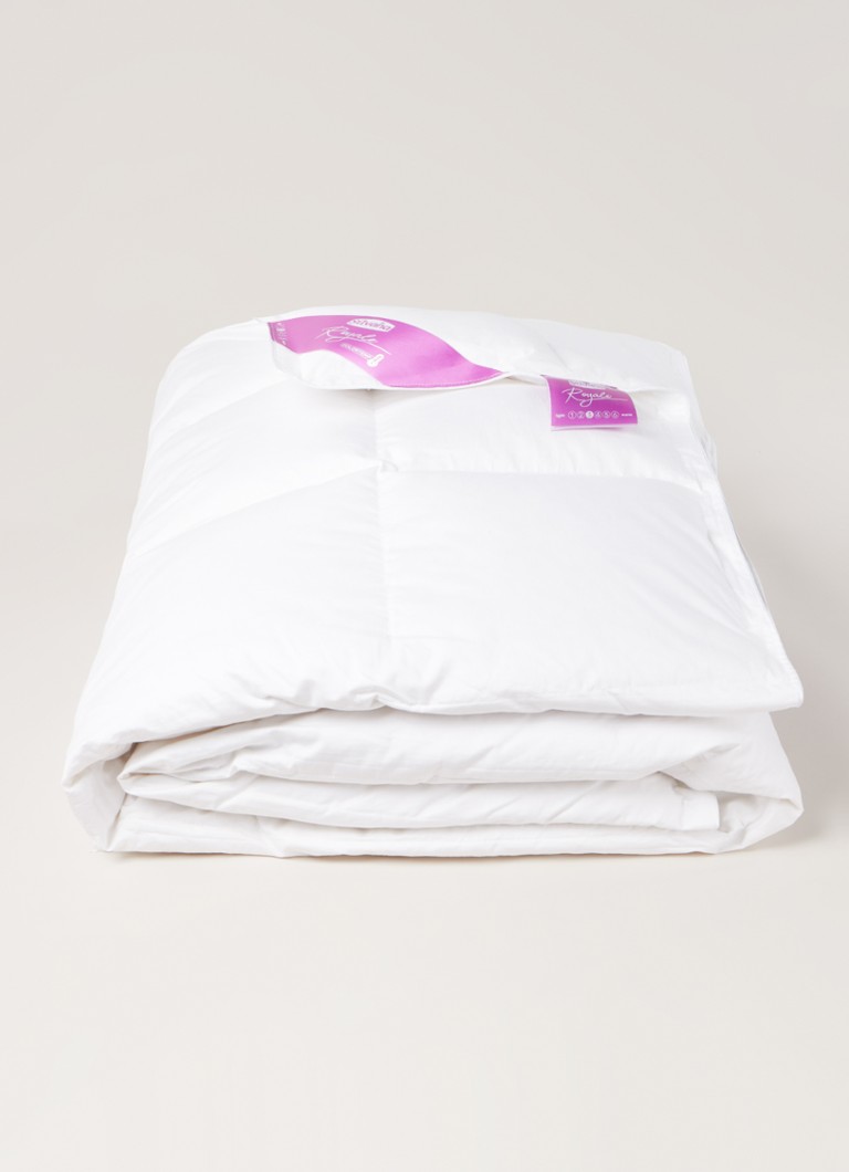 Pilotă single Silvana Royale Violet 3 din satin de bumbac mediu-ușor cu umplutură de puf