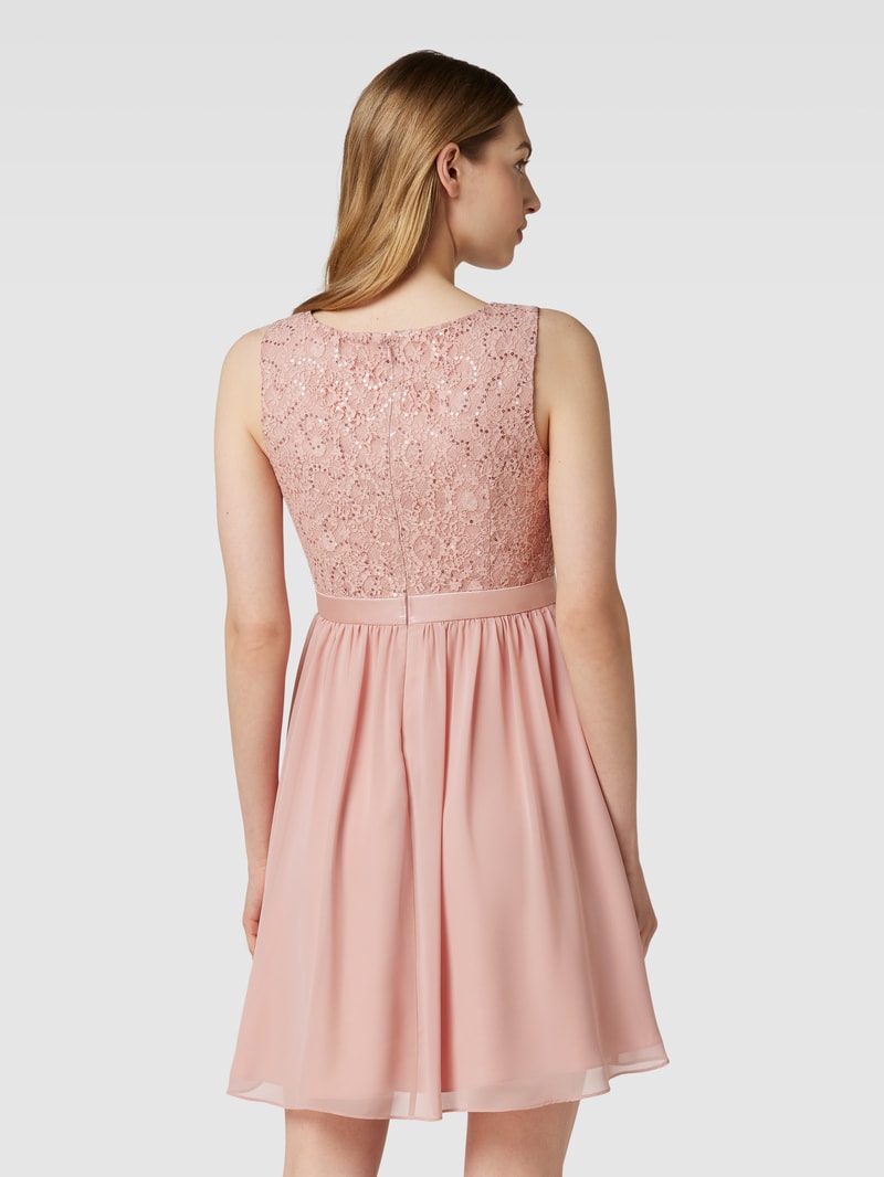 Cocktailkleid mit Paillettenbesatz in altrosa